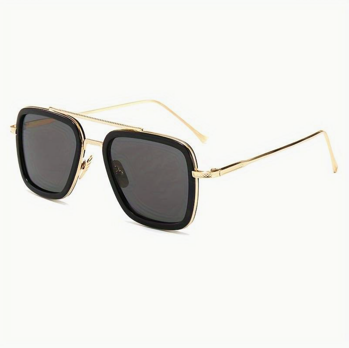 Occhiali Da Sole Uomo Modello Miami Square, Montatura Oversize Metallo E Plastica, Protezione UV400