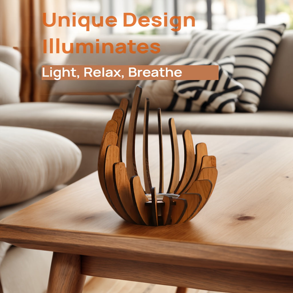Portacandele Bohemien Lotus – Design in Legno Stratificato Fai-da-Te