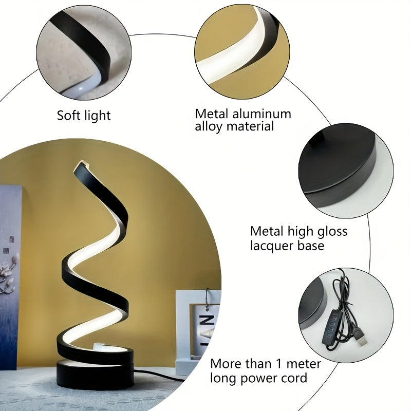 Lampada da Tavolo LED a Spirale – Illuminazione Moderna Dimmabile