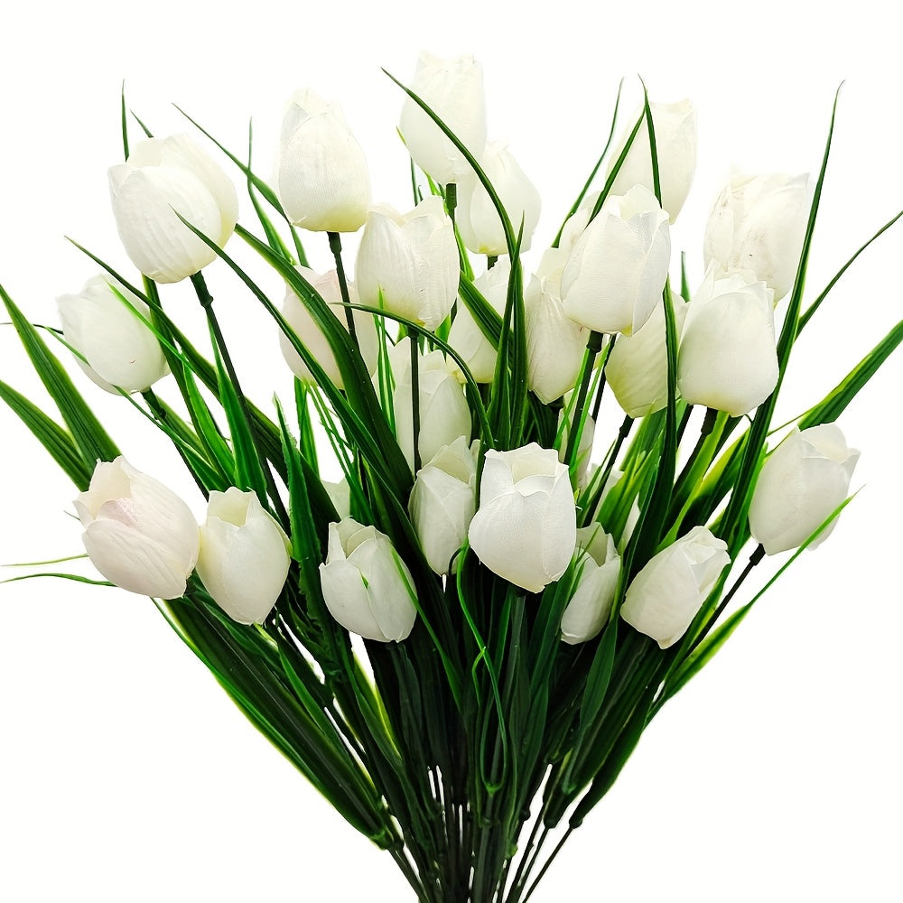 Set di 6 Mazzi di Tulipani Artificiali – Resistenti ai UV e Realistici per Decorazione di Giardini e Interni