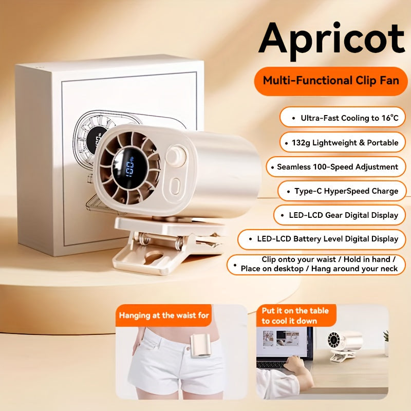 Ventilatore Mini BreezeClip – Raffreddamento Potente, Ovunque e in Qualsiasi Momento