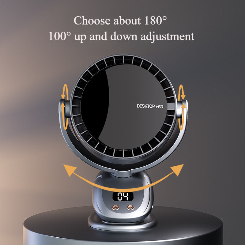 Ventilatore Portatile Senza Lama con Display Digitale – Silenzioso e Ricaricabile per Uso Interno ed Esterno