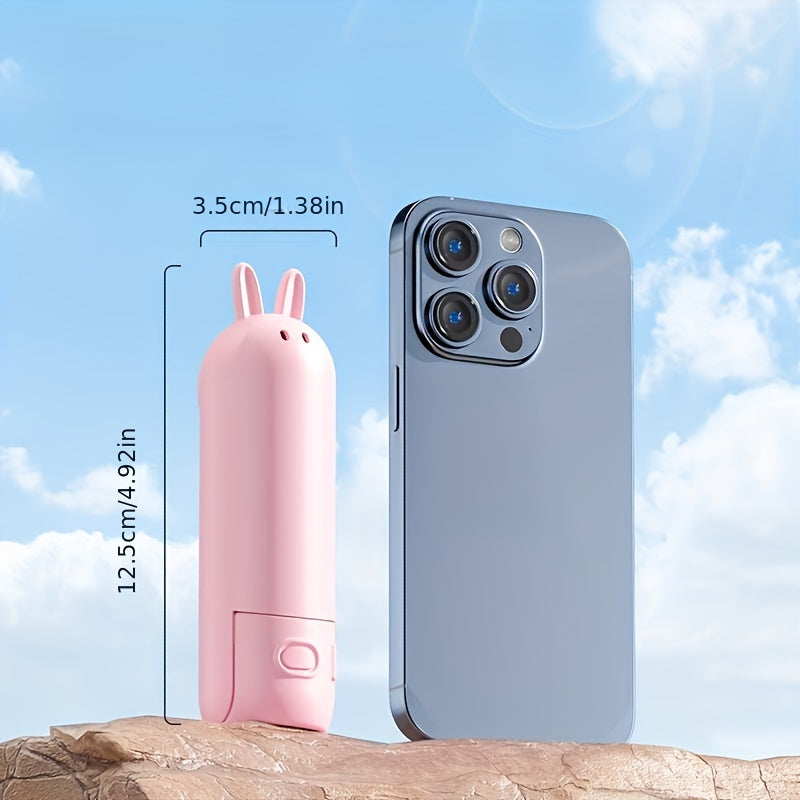 Mini Ventilatore Portatile – Ventilatore Ricaricabile USB 2-in-1 con Design Carino a Forma di Coniglio per Viaggi e Estate