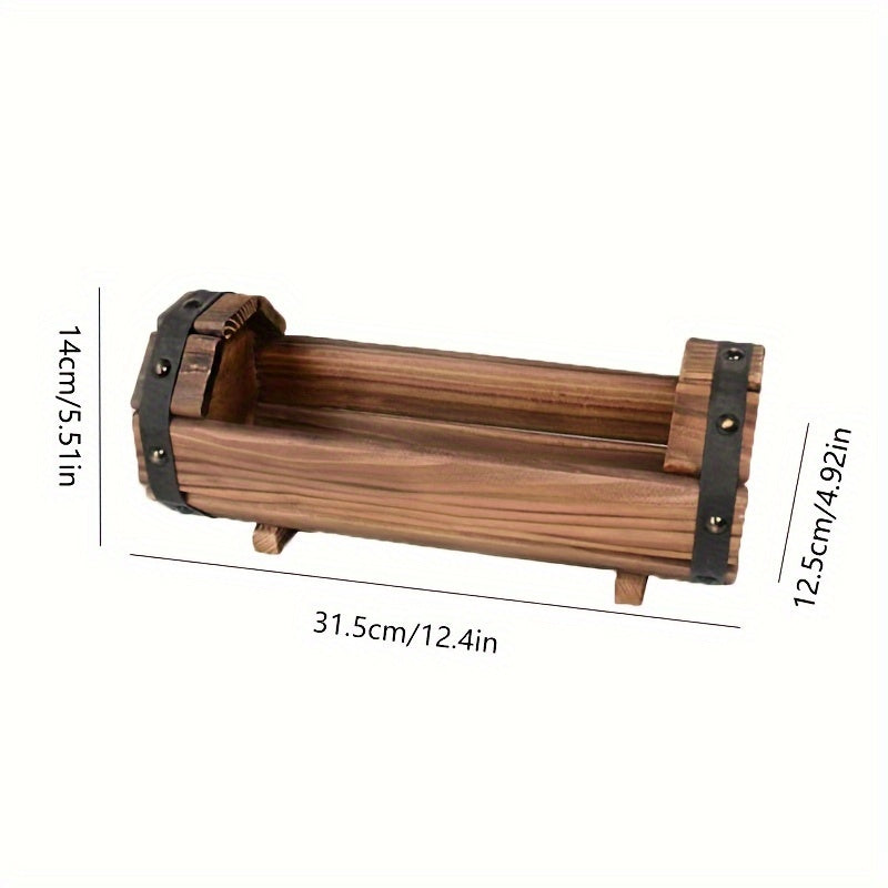 Set di Vasi in Legno Vintage – Un Colpo d'Occhio Audace per Interni ed Esterni