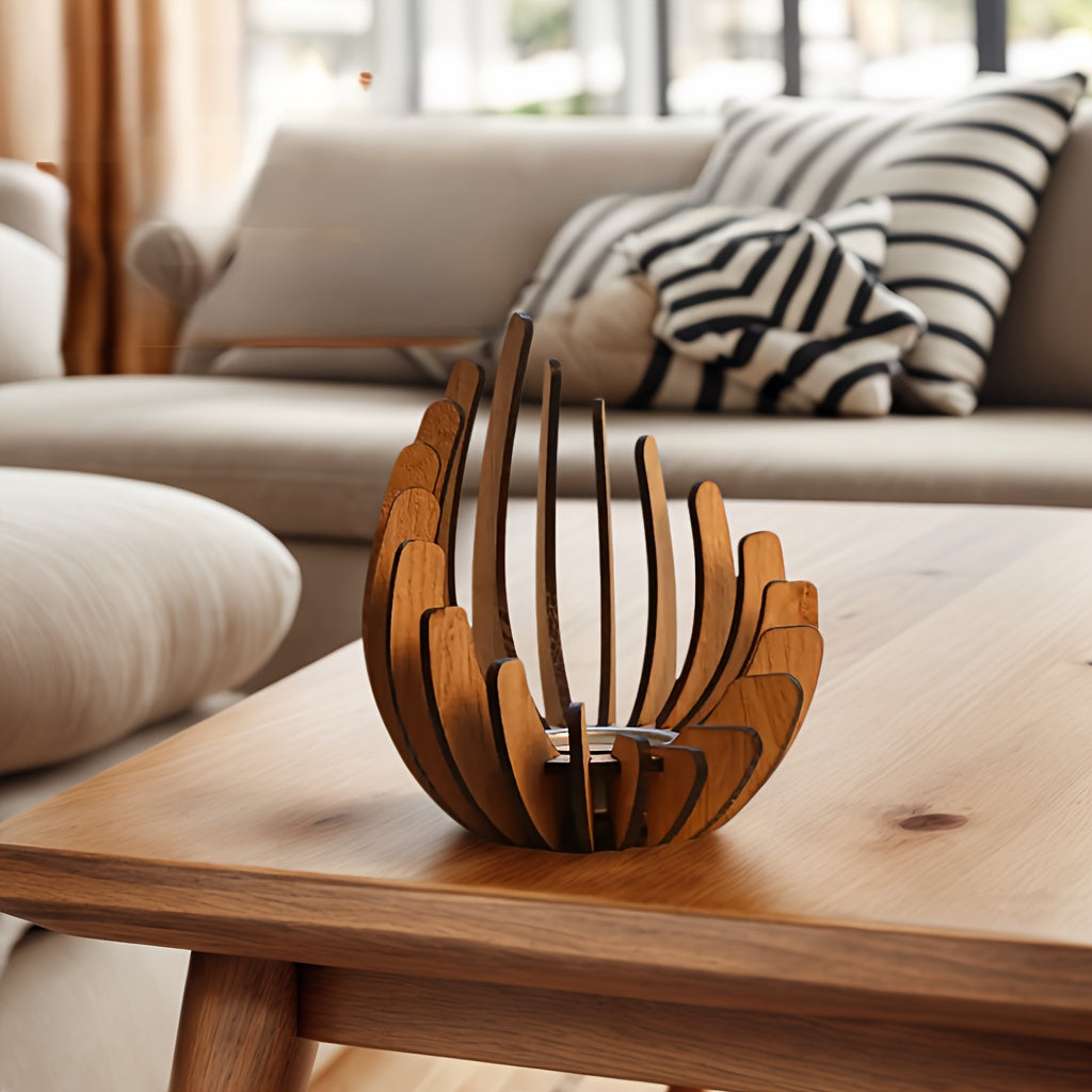 Portacandele Bohemien Lotus – Design in Legno Stratificato Fai-da-Te