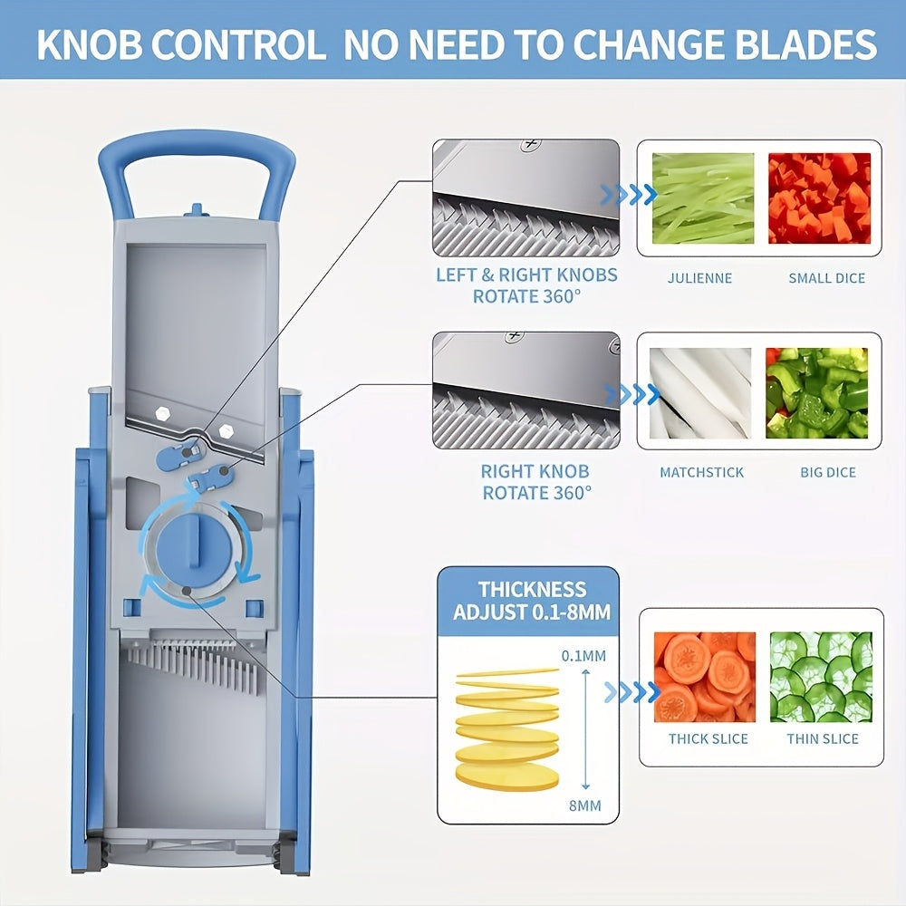 Affettatrice Multifunzionale per Verdure – Sicura, Regolabile e Con Grande Capacità