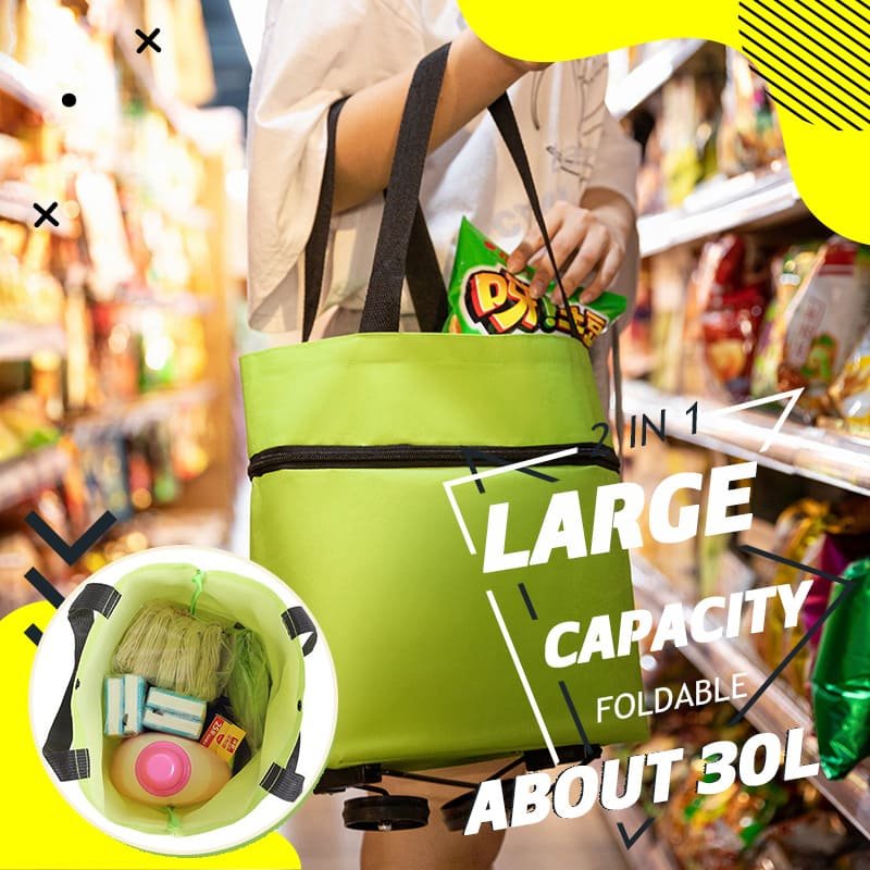 Borsa da shopping convertibile 2-in-1 con ruote – CarryFlex