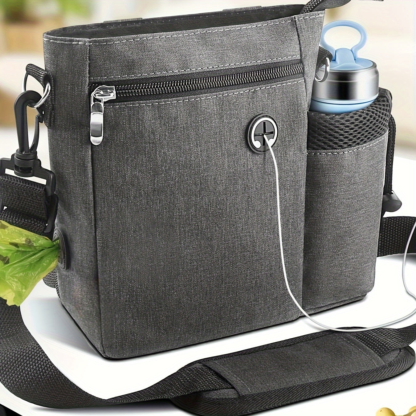 Sacca per Bocconcini per Cani con Portabottiglie – Borsa Regolabile per Addestramento e Attività all'Aperto