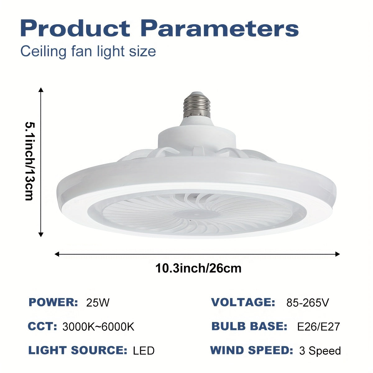 Luce a Ventola da Soffitto LED Slim – Dimmerabile e Silenziosa