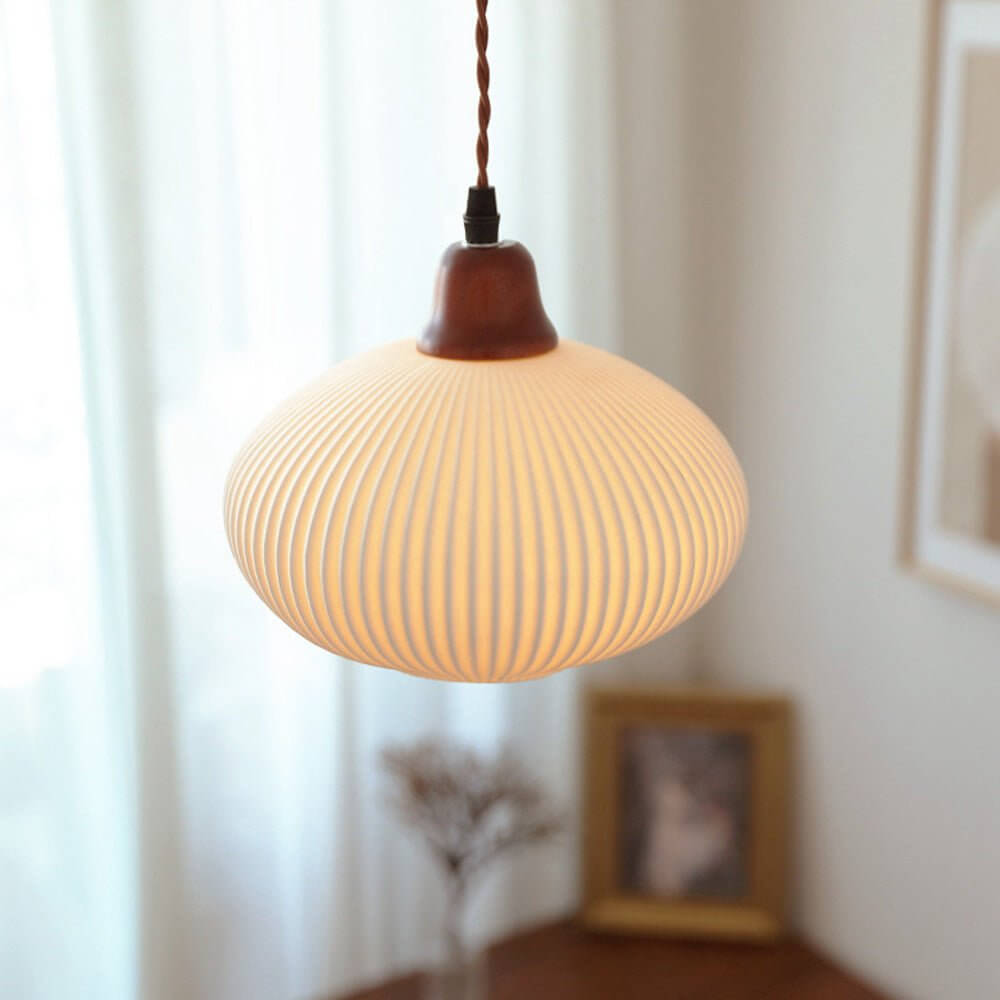 Lampada a Sospensione in Ceramica Elegante - Design Rustico