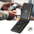 Funda de piel LuxCase con ventana para tarjetas y soporte – Compatible con iPhone