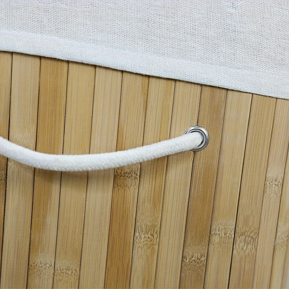 Cesto per la Biancheria in Bambù con Coperchio e Manici – Soluzione di Stoccaggio Salvaspazio Naturale