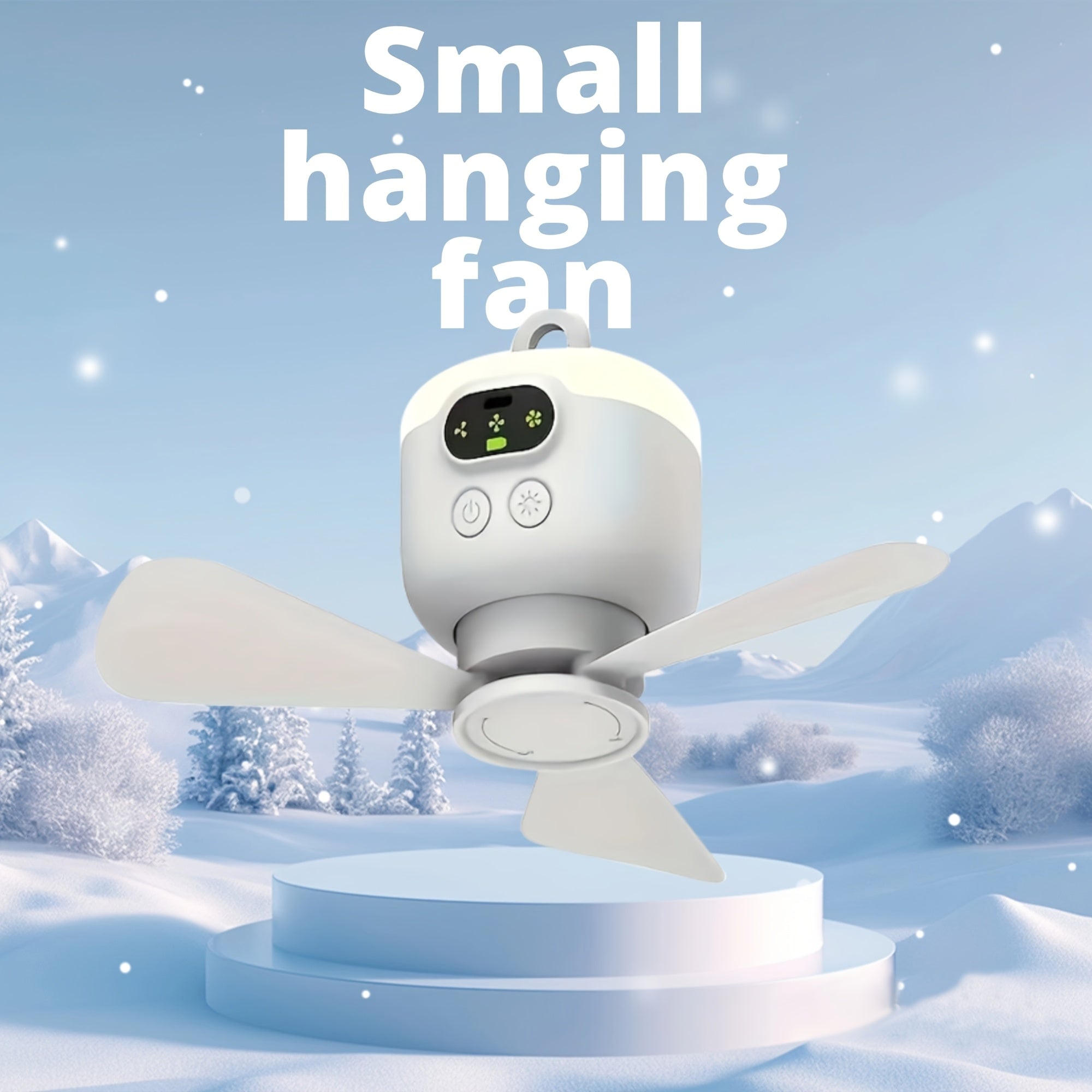 Ventilatore Appeso Ricaricabile USB – Portatile con Luce LED
