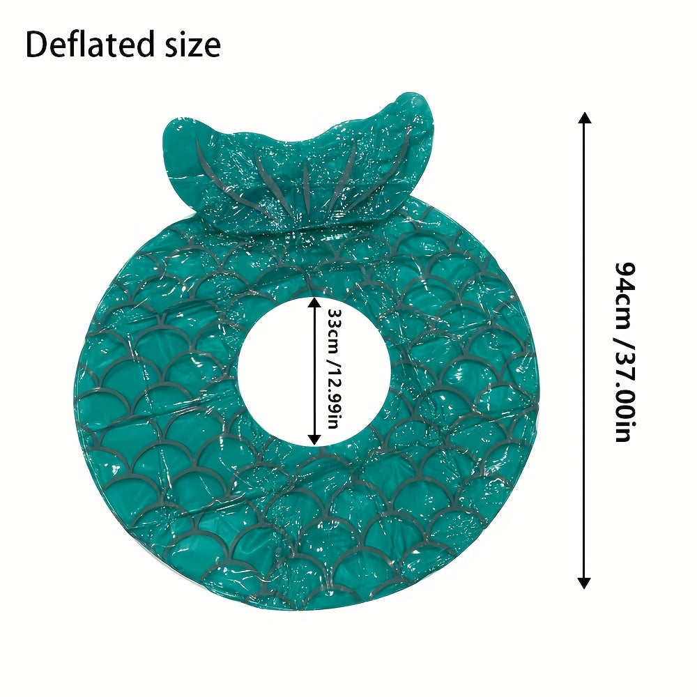 Float gonfiabile a forma di conchiglia di sirena – Design ergonomico con cuscino