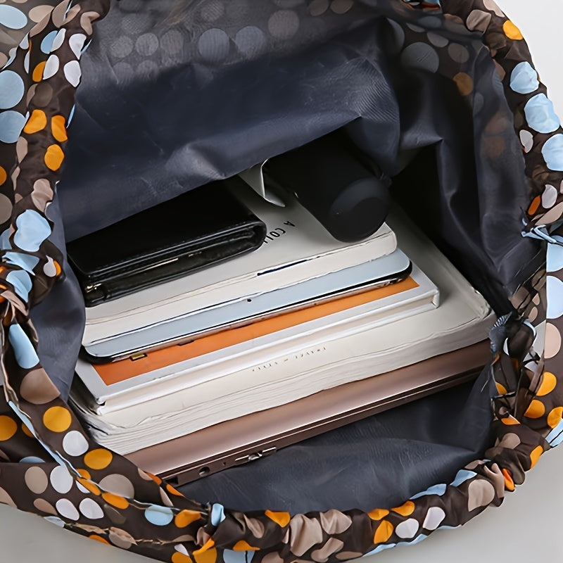 Zaino Geometrico in Nylon con Chiusura a Coulisse – Perfetto per Viaggi e Attività Sportive