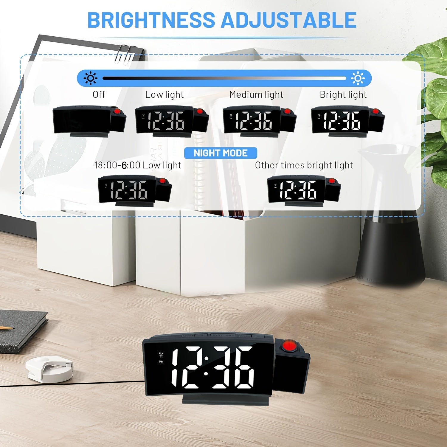 Orologio Sveglia Digitale – Display LED e Funzione Snooze con Luminosità Regolabile
