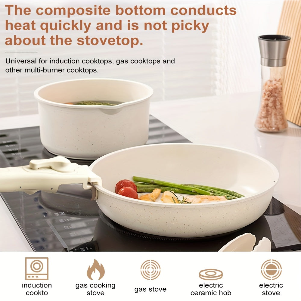 Set di pentole in ceramica da 17 pezzi – Inclusi manici removibili e padella profonda