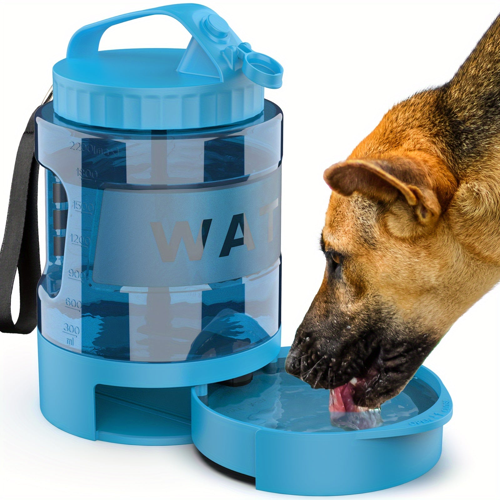 Bottiglia d'Acqua per Cani di Grande Capacità 74oz – Ciotola Portatile per Avventure all'Aperto