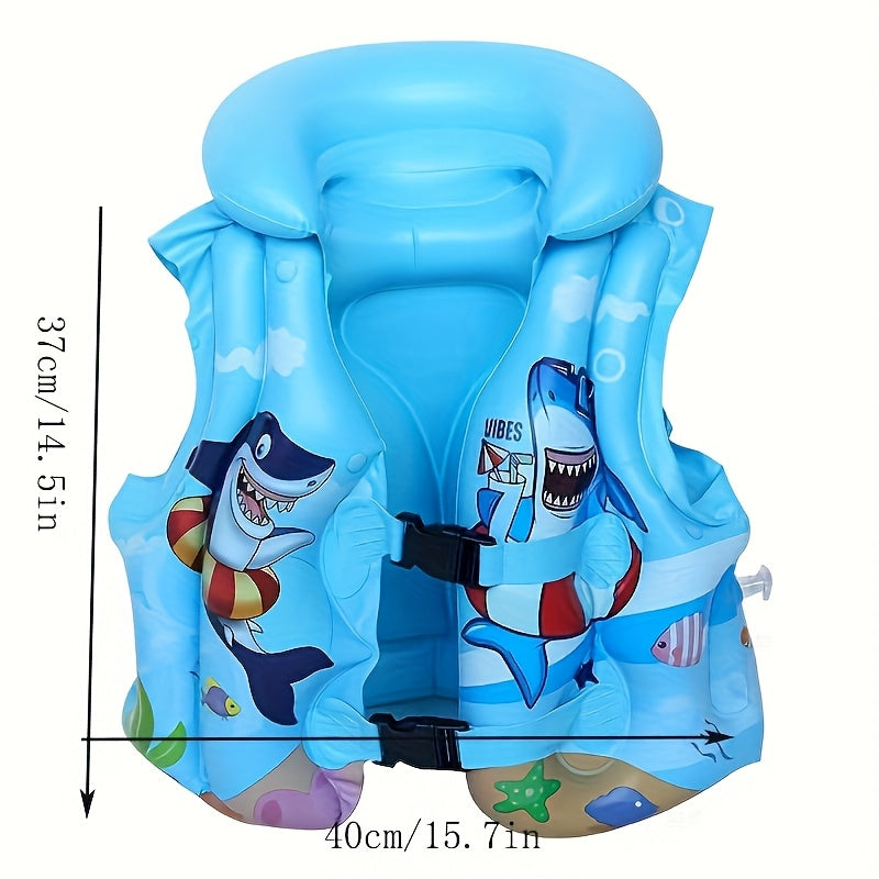 Gilet da Nuoto per Bambini con Stampa Squalo – Comodo e Sicuro per Divertimento in Acqua