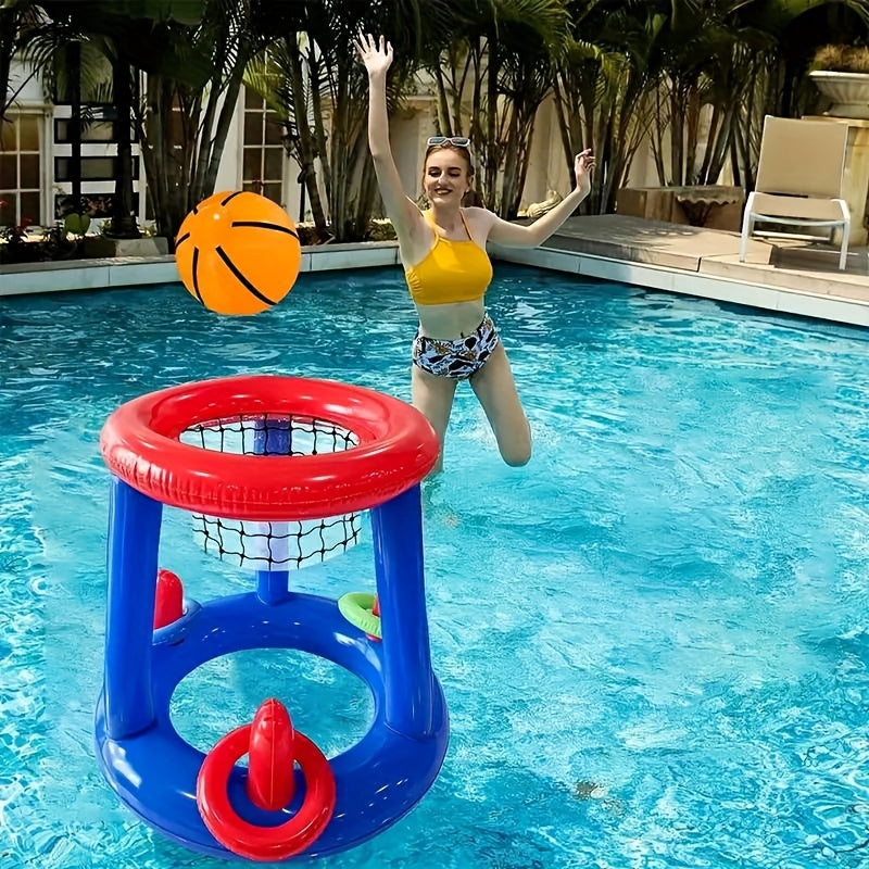 Set da Basket per Piscina Gonfiabile – Inclusi Canestro, Palla e Anelli