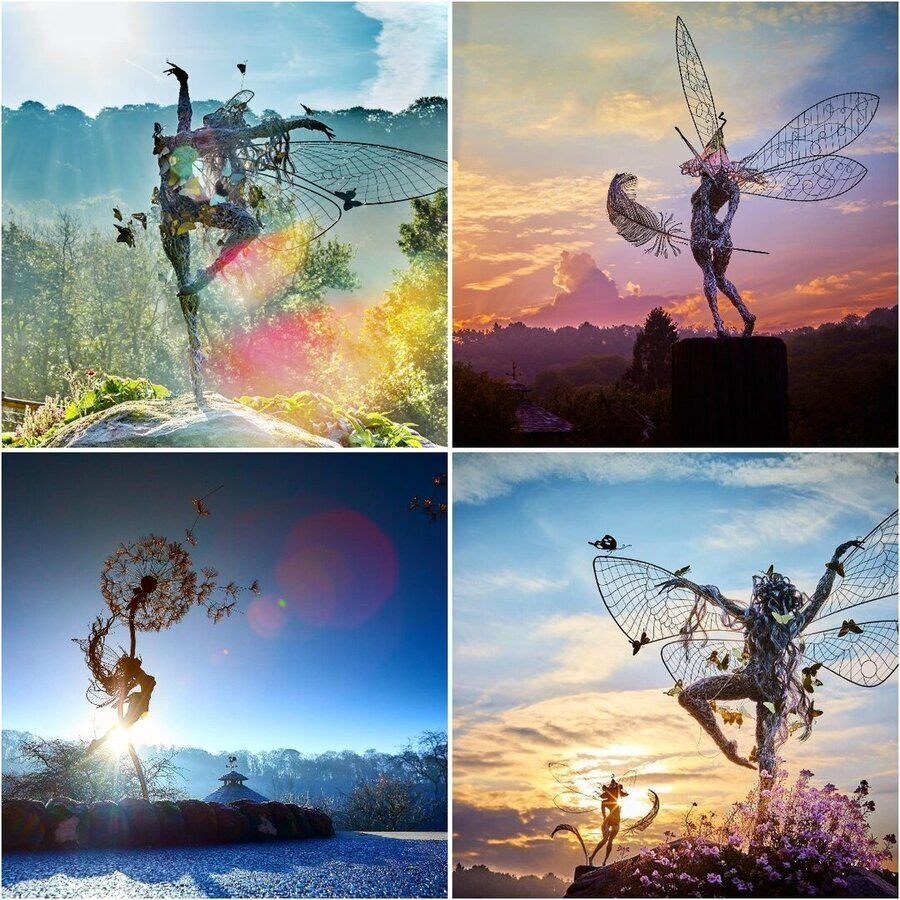 Palo da Giardino EnchantaLuxe | Decorazione da giardino in metallo magico fatta a mano per spazi esterni incantevoli