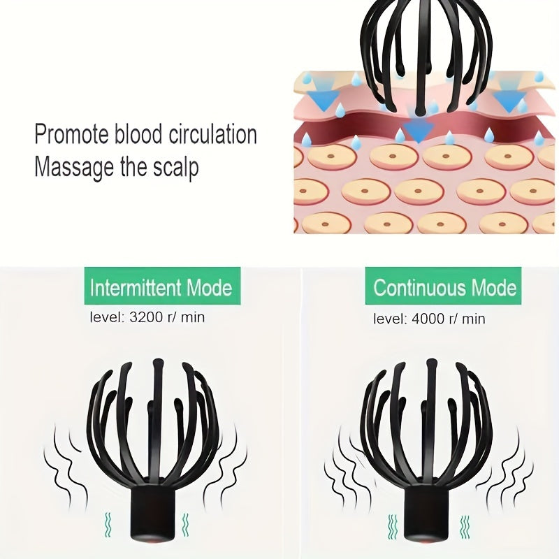 Massaggiatore per cuoio capelluto a forma di polpo – Ricaricabile USB e compatto