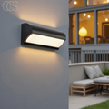 Luz de parede LED preta para exteriores