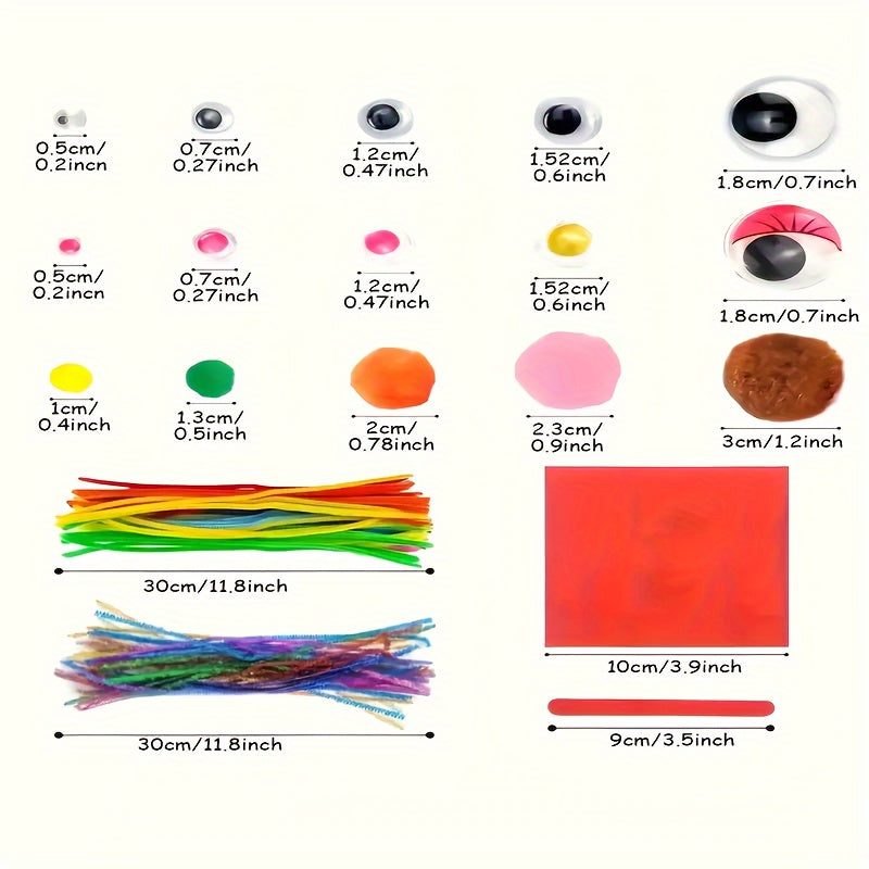 Set Completo di Artigianato per Bambini – Set Creativo con Adesivi, Bastoncini, Piume e Altro