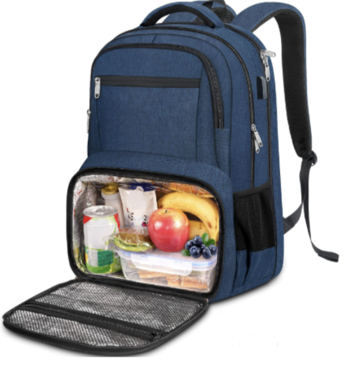 Zaino impermeabile per laptop e pranzo con porta USB – Borsa da viaggio multi-scomparto