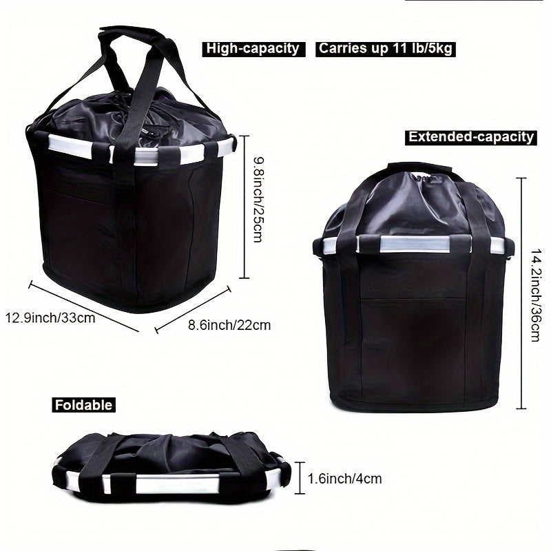 Cestino Pieghevole per Bicicletta – Alta Capacità e Struttura Robusta per Biciclette e Animali Domestici