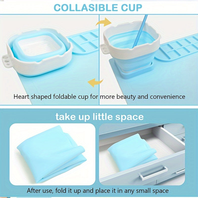 Tappetino da Pittura in Silicone con Paletta e Supporto per Pennelli – Durevole e Flessibile