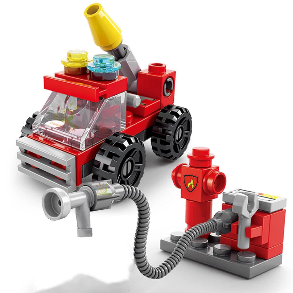 Set di Costruzione dei Vigili del Fuoco da 142 Pezzi - Giocattolo Educativo per Bambini