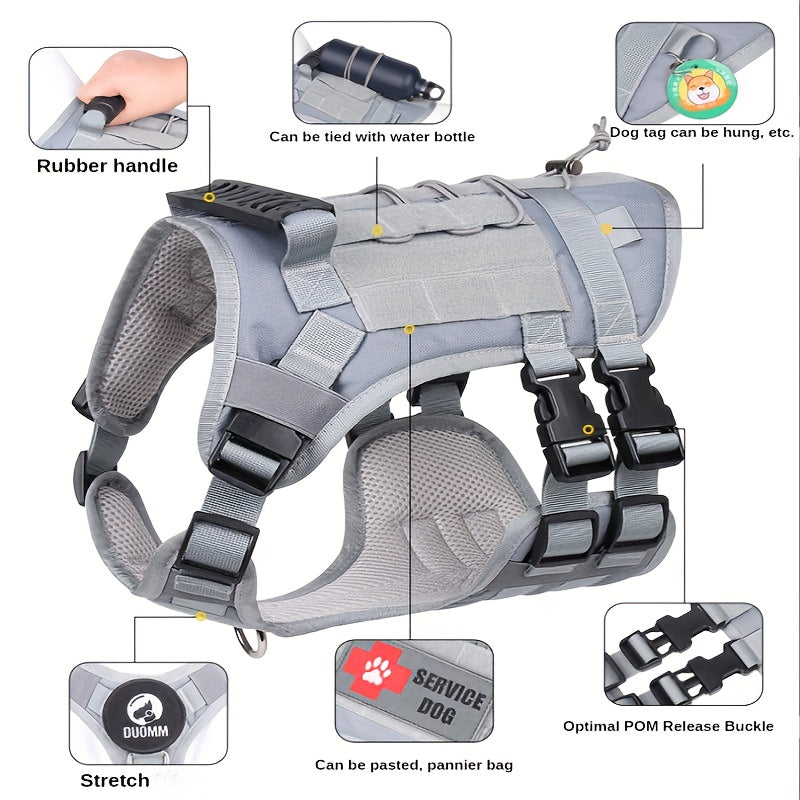 Imbracatura Tattica per Cani – Robusta e Regolabile per Cani di Grandi Dimensioni