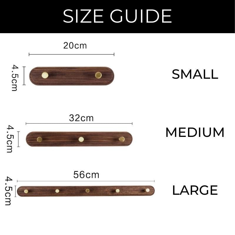 Appendiabiti da Parete in Legno con Ganci in Ottone - LignaHook