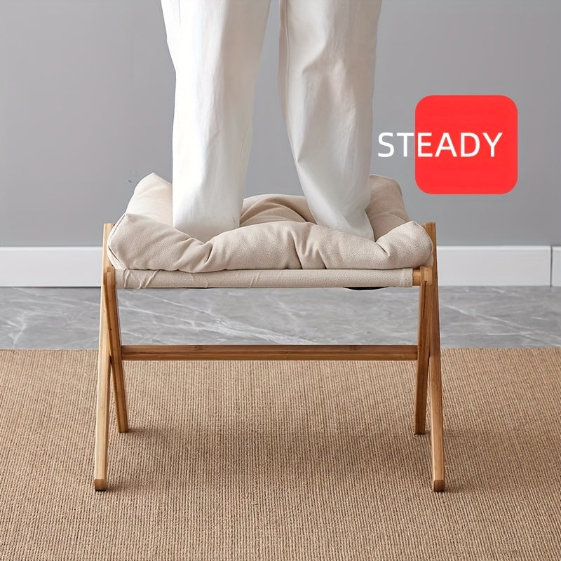 Poggiapiedi Pieghevole in Bambù Leggero – Confortevole e Pratico per Casa e Ufficio