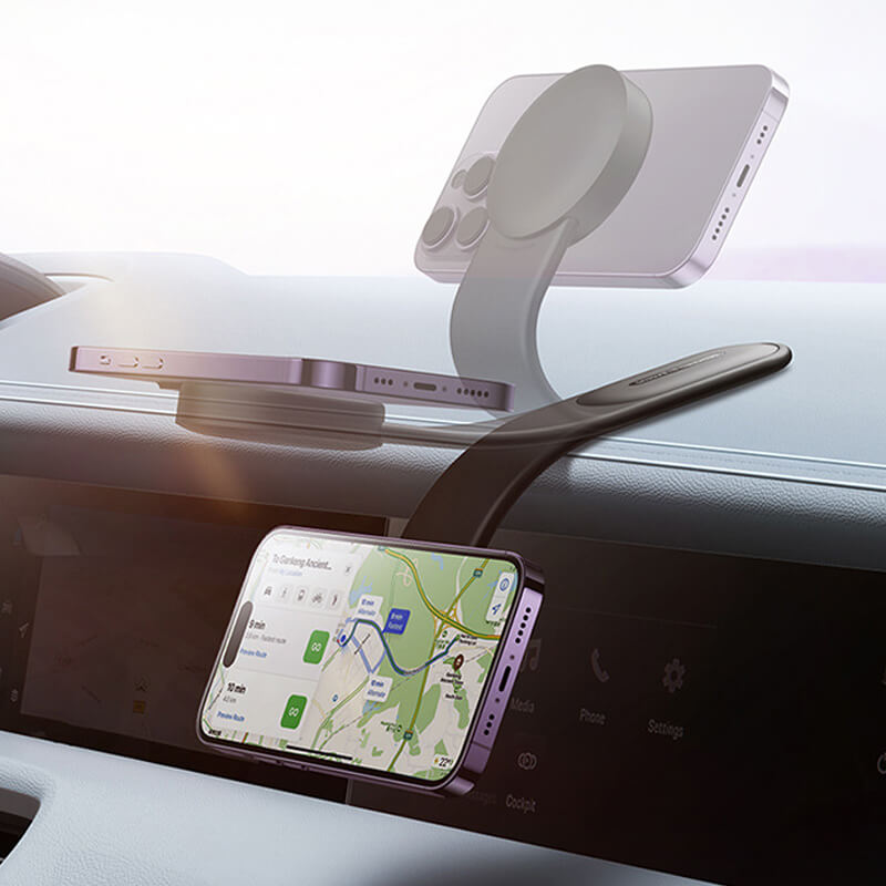 Supporto Magnetico per Telefono HoldMaster Premium | Caricatore Wireless e Supporto Regolabile per Auto