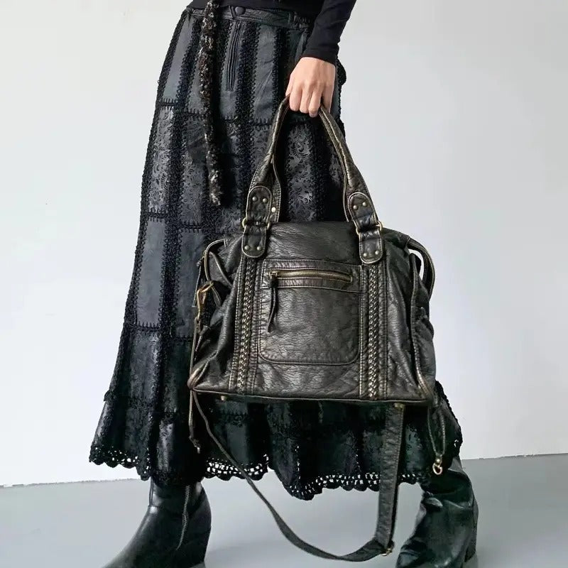 Borsa a Mano in Pelle Vintage Autunnale - Marisol