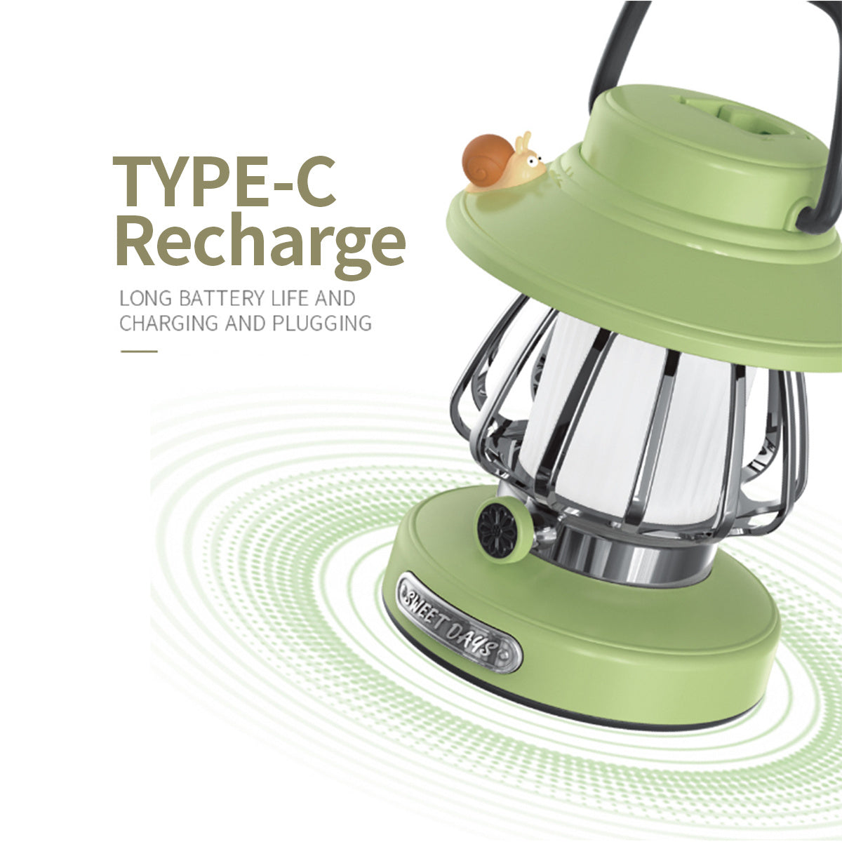 Lampada da Campeggio Portatile SnailGlow – Luce Notturna Ricaricabile USB