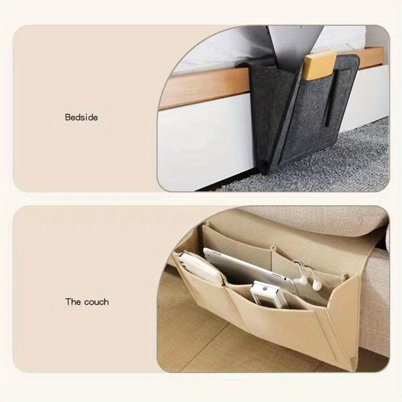 Borsa di Stoccaggio in Feltro Intelligente – Organizzata e Accessibile Accanto al Letto o al Divano