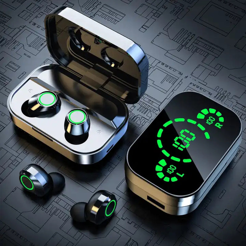 Cuffie Stereo Wireless con Custodia di Ricarica – Sportive, Comode e con Suono di Alta Fedeltà