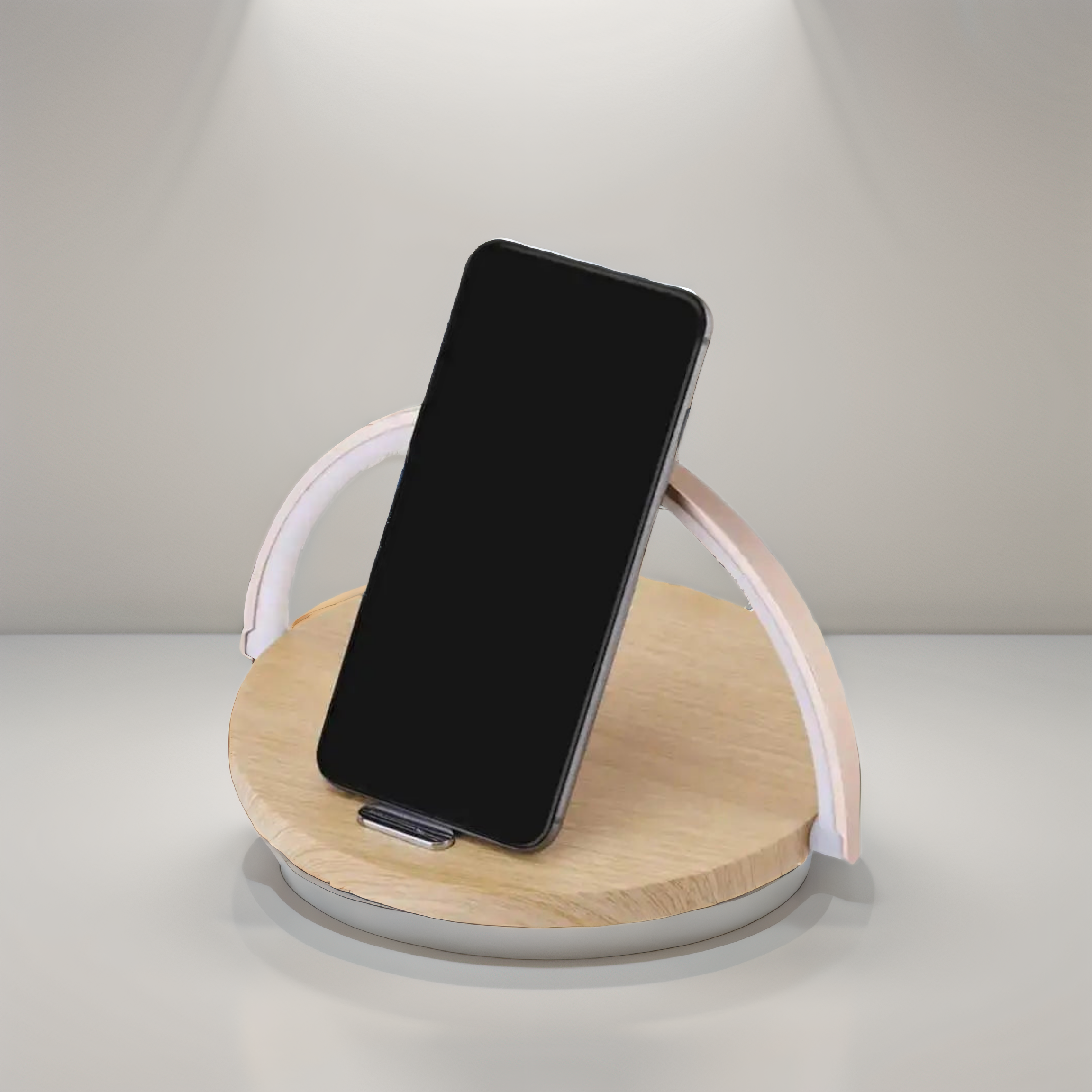 AuraGlow Smart Charging Dock | Lampada da comodino moderna con ricarica wireless rapida integrata per tutti i dispositivi abilitati Qi