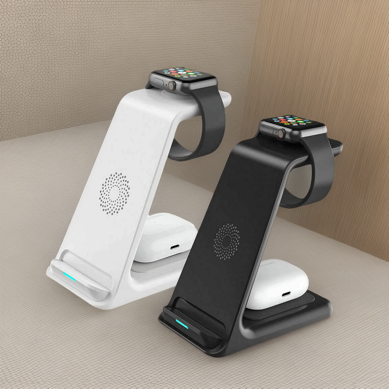 PowerNest Caricatore Wireless Stand da 20W | Dock di Ricarica Veloce per iPhone, AirPods e iWatch 8 7 6