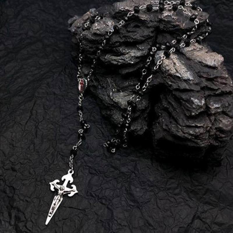 Collana Rosario a Forma di Cuore con Pietre Occhio di Gatto – Elara