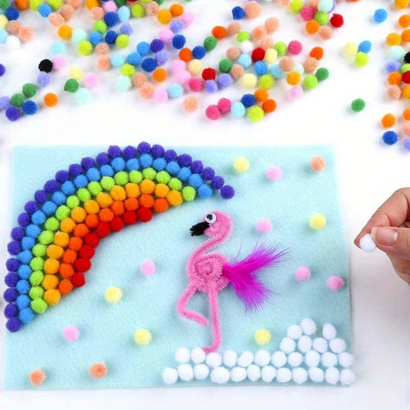 Set di Pom Poms Fai da Te – 2000 Pezzi per Progetti Creativi