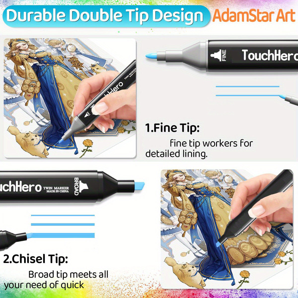 Set di Pennarelli a Base di Alcol TouchHero 168 Colori – Professionale e Versatile