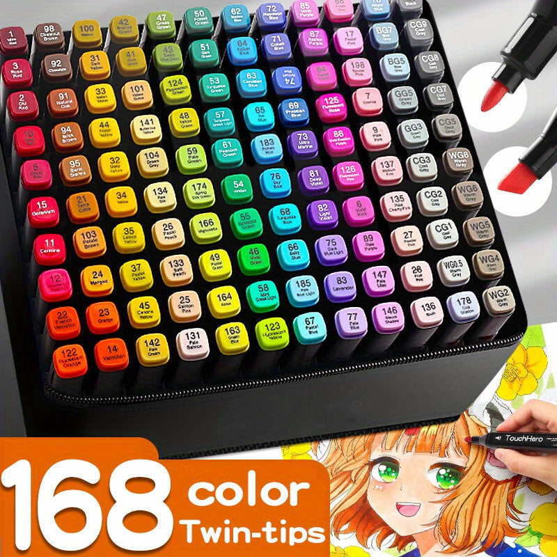Set di Pennarelli a Base di Alcol TouchHero 168 Colori – Professionale e Versatile