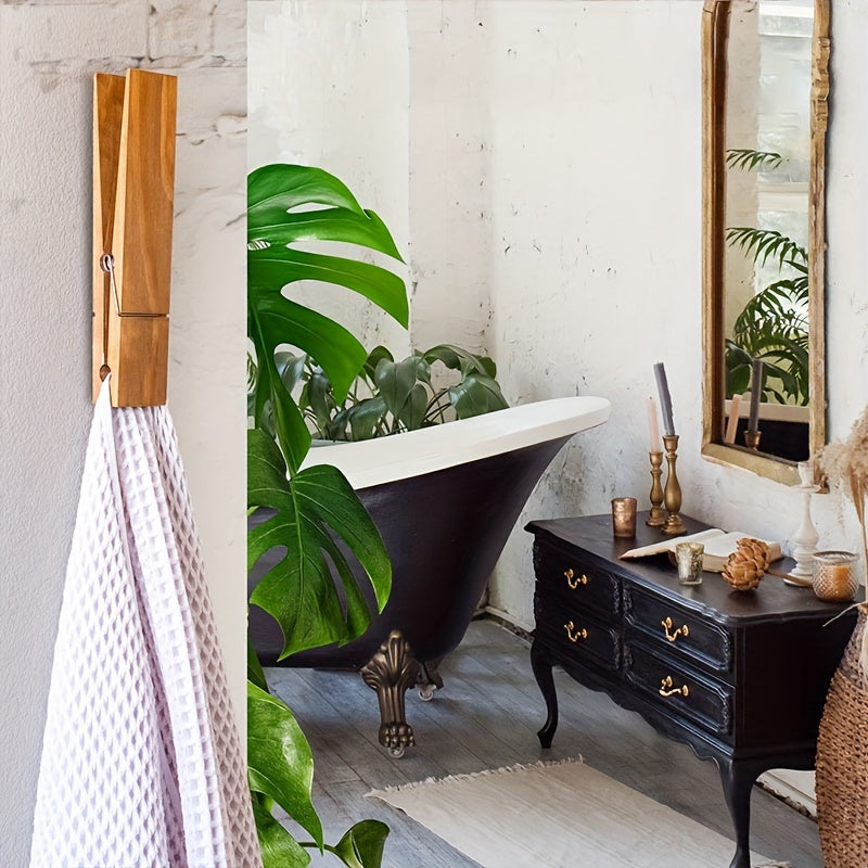 Supporto per Asciugamani in Legno – Soluzione da Montare a Muro per Bagno o Lavanderia