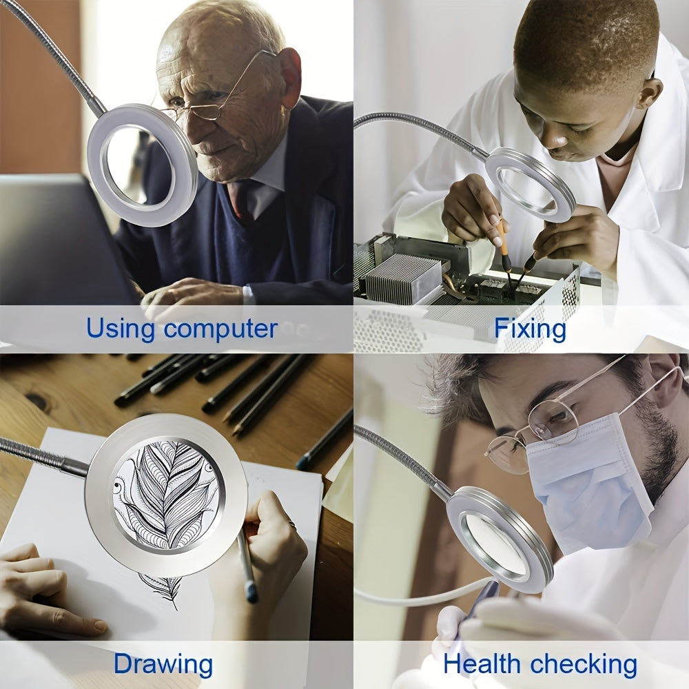Lampada a ingrandimento LED con morsetto – Perfetta per lavori a mani libere e precisione