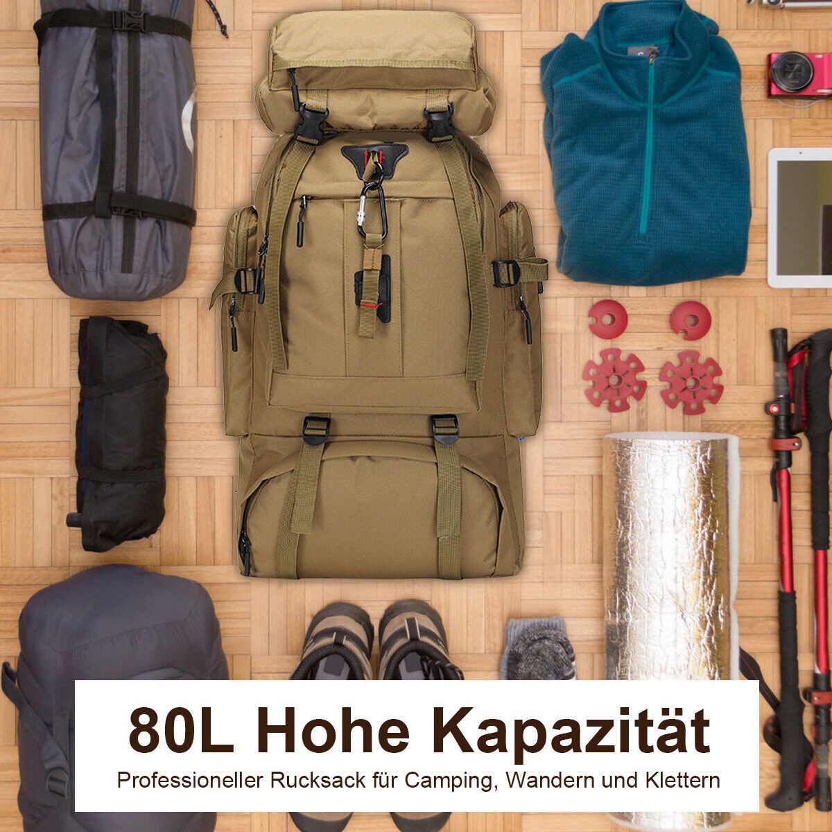 Zaino da Trekking Explorer 80L – Robusto e Versatile