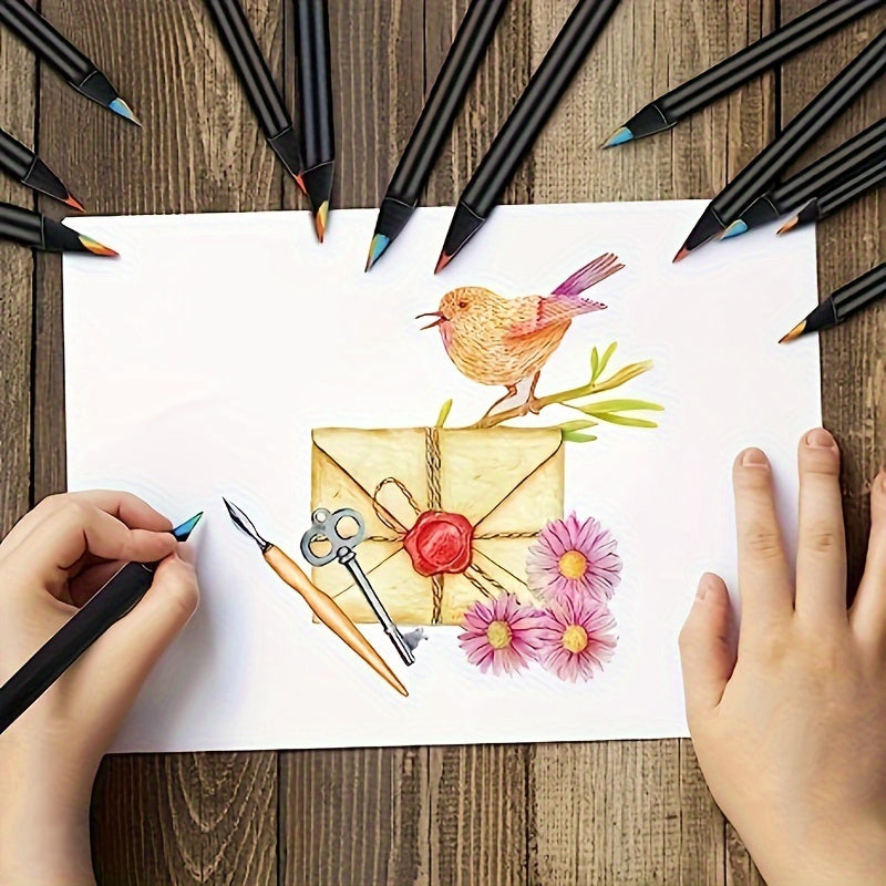 Set di 12 matite colorate arcobaleno – Matite a gradiente con grafite da 2mm per arte e scrittura